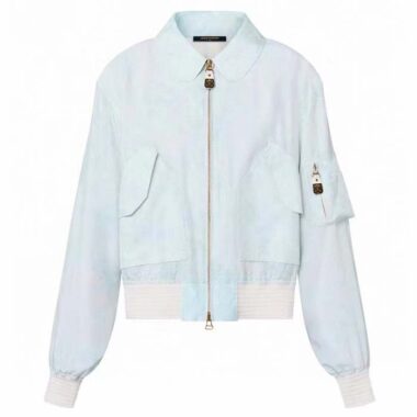 Louis Vuitton Women LV Monogram Cloud Bomber Jacket Silk Sky Blue 1AC0M5