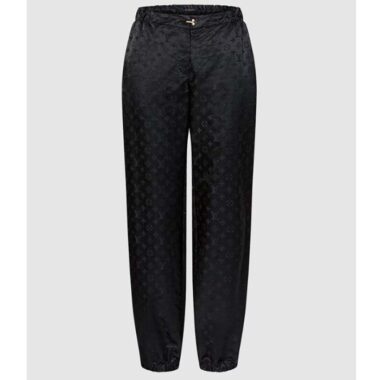 Louis Vuitton Women LV Monogram Jogging Pants Black Regular Fit 1AFHNP