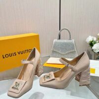 Louis Vuitton Women LV Shake Pump Beige Patent Calf Leather 9.5 CM Heel (3)