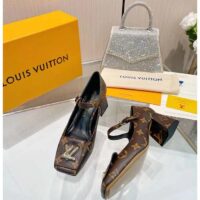 Louis Vuitton Women LV Shake Pump Brown Monogram Flower Canvas 5.5 CM Heel (8)