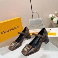 Louis Vuitton Women LV Shake Pump Brown Monogram Flower Canvas 5.5 CM Heel (8)