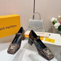 Louis Vuitton Women LV Shake Pump Brown Monogram Flower Canvas 5.5 CM Heel (8)