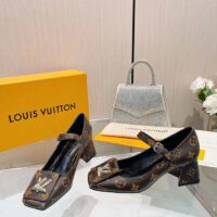 Louis Vuitton Women LV Shake Pump Brown Monogram Flower Canvas 5.5 CM Heel (8)