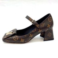 Louis Vuitton Women LV Shake Pump Brown Monogram Flower Canvas 5.5 CM Heel