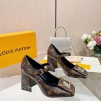 Louis Vuitton Women LV Shake Pump Brown Monogram Flower Canvas 9.5 CM Heel (6)