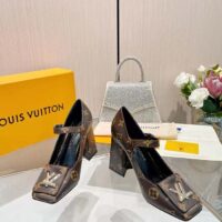 Louis Vuitton Women LV Shake Pump Brown Monogram Flower Canvas 9.5 CM Heel (6)