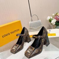 Louis Vuitton Women LV Shake Pump Brown Monogram Flower Canvas 9.5 CM Heel (6)