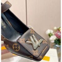 Louis Vuitton Women LV Shake Pump Brown Monogram Flower Canvas 9.5 CM Heel (6)