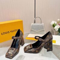 Louis Vuitton Women LV Shake Pump Brown Monogram Flower Canvas 9.5 CM Heel (6)