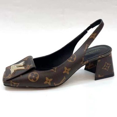 Louis Vuitton Women LV Slingback Pump Brown Monogram Flower Canvas