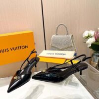 Louis Vuitton Women LV Stellar Slingback Pump Black Glazed Calf Leather Low Heel (5)