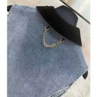 Louis Vuitton Women LV Velvet Accent Denim Dress Cotton Blue Regular Fit 1AFDDN (6)