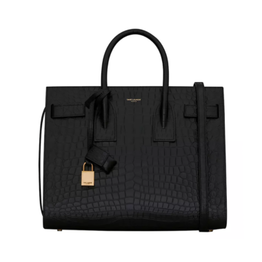 Saint Laurent YSL Women Sac De Jour Small in Matte Embossed Crocodile Leather