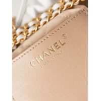 Chanel Women CC Mini Handbag Metallic Shaded Calfskin White Leather (7)