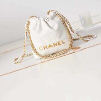 Chanel Women CC Mini Handbag Metallic Shaded Calfskin White Leather (7)