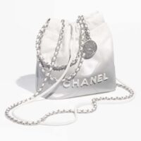 Chanel Women CC Mini Handbag Metallic Shaded Calfskin White Leather (7)