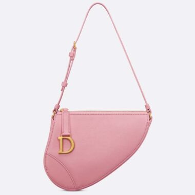 Dior CD Women Saddle Rodeo Pouch Melocoton Pink Goatskin