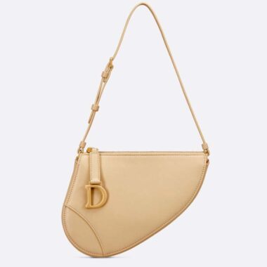 Dior CD Women Saddle Rodeo Pouch Pastel Yellow Goatskin