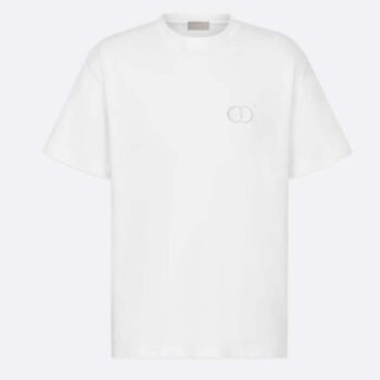 Dior Men CD Icon Relaxed-Fit T-Shirt White Cotton Jersey