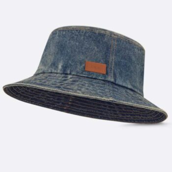 Dior Unisex CD Dior Denim Bucket Hat Blue Cotton Denim