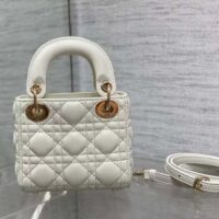 Dior Women CD Lady Dior Micro Bag Latte Cannage Lambskin (2)