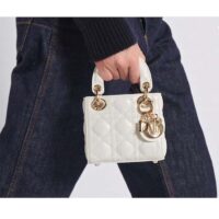 Dior Women CD Lady Dior Micro Bag Latte Cannage Lambskin (2)