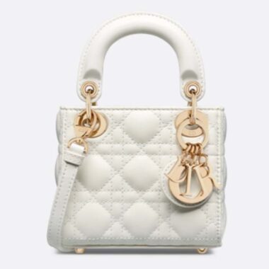 Dior Women CD Lady Dior Micro Bag Latte Cannage Lambskin