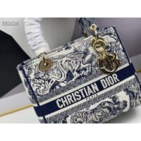 Dior Women CD Medium Lady D-Lite Bag Blue Toile De Jouy Embroidery (1)