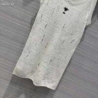 Dior Women CD Tank Top White Technical Linen Knit (6)