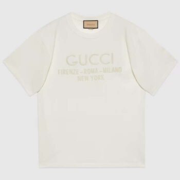 Gucci Men GG Cotton Jersey T-Shirt Crewneck Short Sleeves Oversize Fit