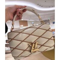 Louis Vuitton LV Women GO-14 MM Crème Beige Chestnut Brown Lambskin M25060 (2)