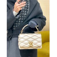 Louis Vuitton LV Women GO-14 MM Crème Beige Chestnut Brown Lambskin M25060 (2)