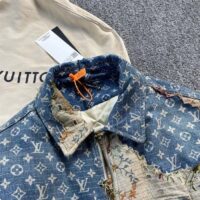 Louis Vuitton Men LV Monogram Flower Printed Blue Denim Jacket Regular Fi (5)