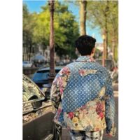 Louis Vuitton Men LV Monogram Flower Printed Blue Denim Jacket Regular Fi (5)