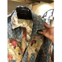 Louis Vuitton Men LV Monogram Flower Printed Blue Denim Jacket Regular Fi (5)