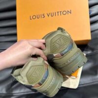 Louis Vuitton Unisex LV Trainer Maxi Sneaker Khaki Green Calf Leather 1ACNCZ (4)