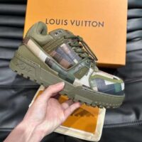 Louis Vuitton Unisex LV Trainer Maxi Sneaker Khaki Green Calf Leather 1ACNCZ (4)