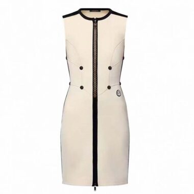 Louis Vuitton Women LV Fitted Scuba Dress Eggshell Beige 1AFF99