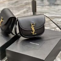 Saint Laurent YSL Women Kaia Small Satchel Smooth Calfskin Black Leather (2)