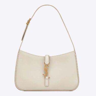 Saint Laurent YSL Women LE 5 À 7 Smooth Leather White Calfskin