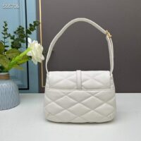 Saint Laurent YSL Women LE 57 Hobo Bag Quilted Lambskin White (9)