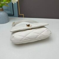 Saint Laurent YSL Women LE 57 Hobo Bag Quilted Lambskin White (9)