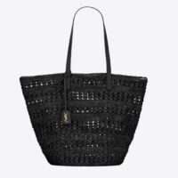 Saint Laurent YSL Women Panier Medium Bag Raffia Black (1)