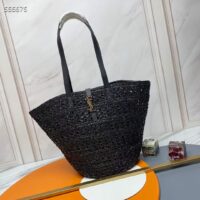 Saint Laurent YSL Women Panier Medium Bag Raffia Black (1)