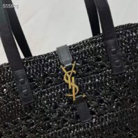 Saint Laurent YSL Women Panier Medium Bag Raffia Black (1)