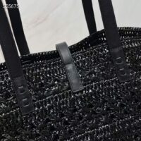 Saint Laurent YSL Women Panier Medium Bag Raffia Black (1)