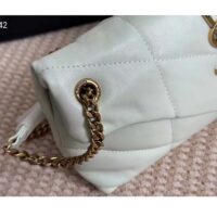 Saint Laurent YSL Women Puffer Small Nappa Leather White Lambskin (9)