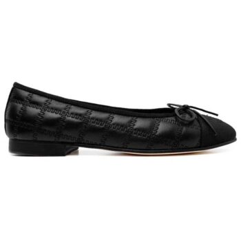 Chanel Women CC Ballet Flats Aged Calfskin Black 1 CM Heel