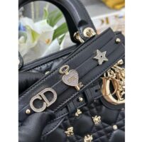 Dior CD Women Small Lady Dior My ABCDior Bag Black Cannage Lambskin (9)