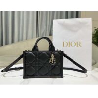 Dior Unisex CD Mini Dior Book Tote Black Macrocannage Calfskin (6)